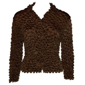 QUEEN CARDIGAN: BROWN (MAGIC BUBBLE SHIRT/POPCORN TOP)